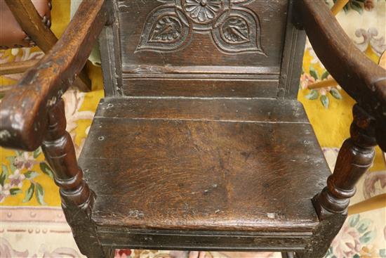 An oak wainscot chair